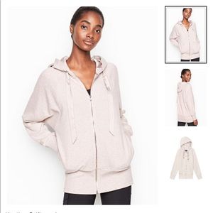 Victoria’s Secret Full-Zip, Heather Gray, Hoodie.